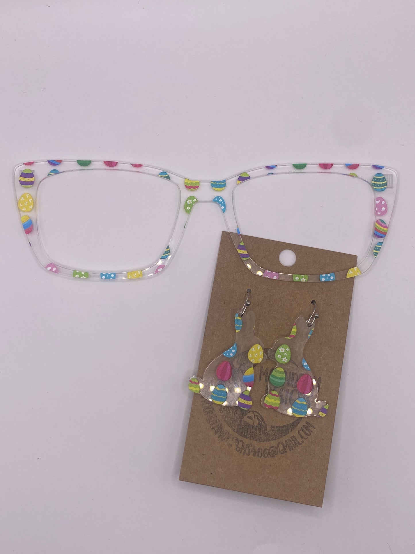 Decorated egg Topper With Earrings (clear)