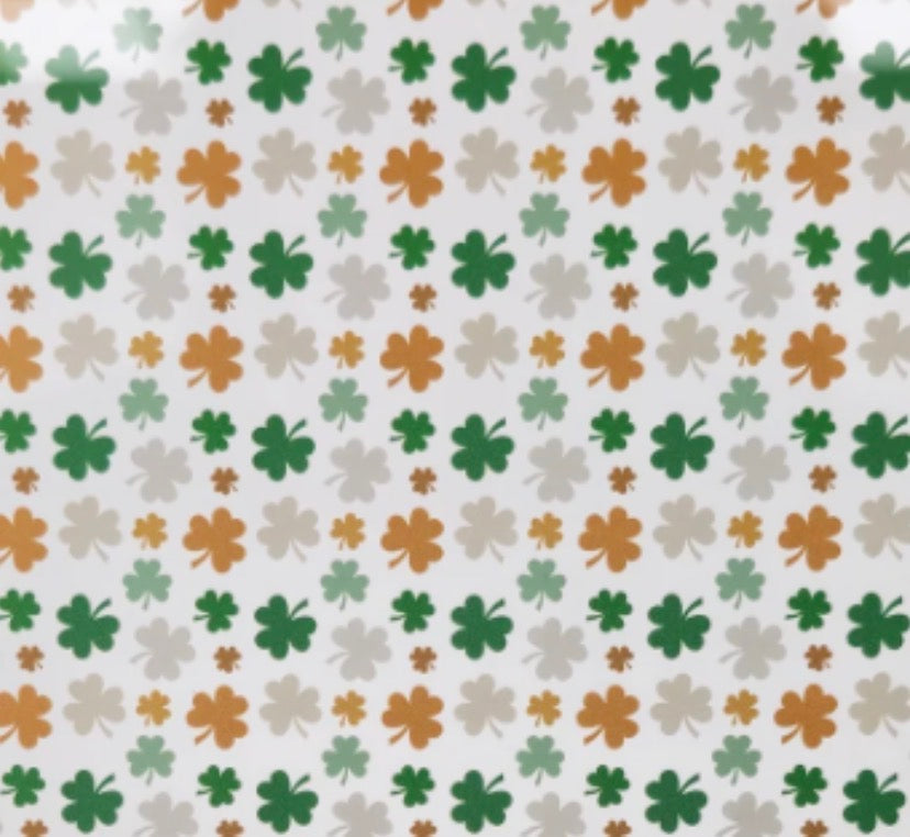 Scattered multicolored shamrocks with earrings