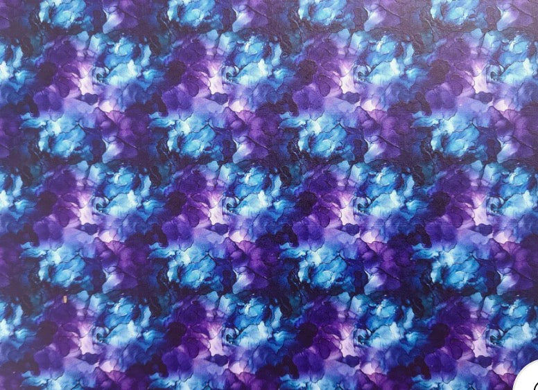 Purple and teal ink Topper With Earrings