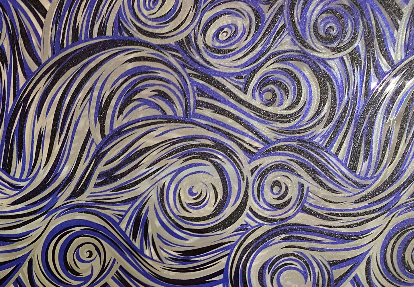 Blue and silver swirl Topper With Earrings