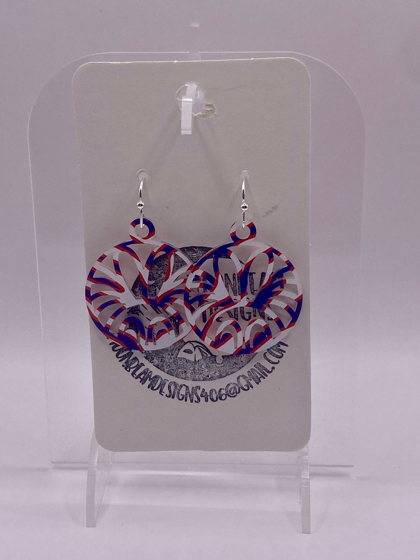 Red & Blue zebra earrings