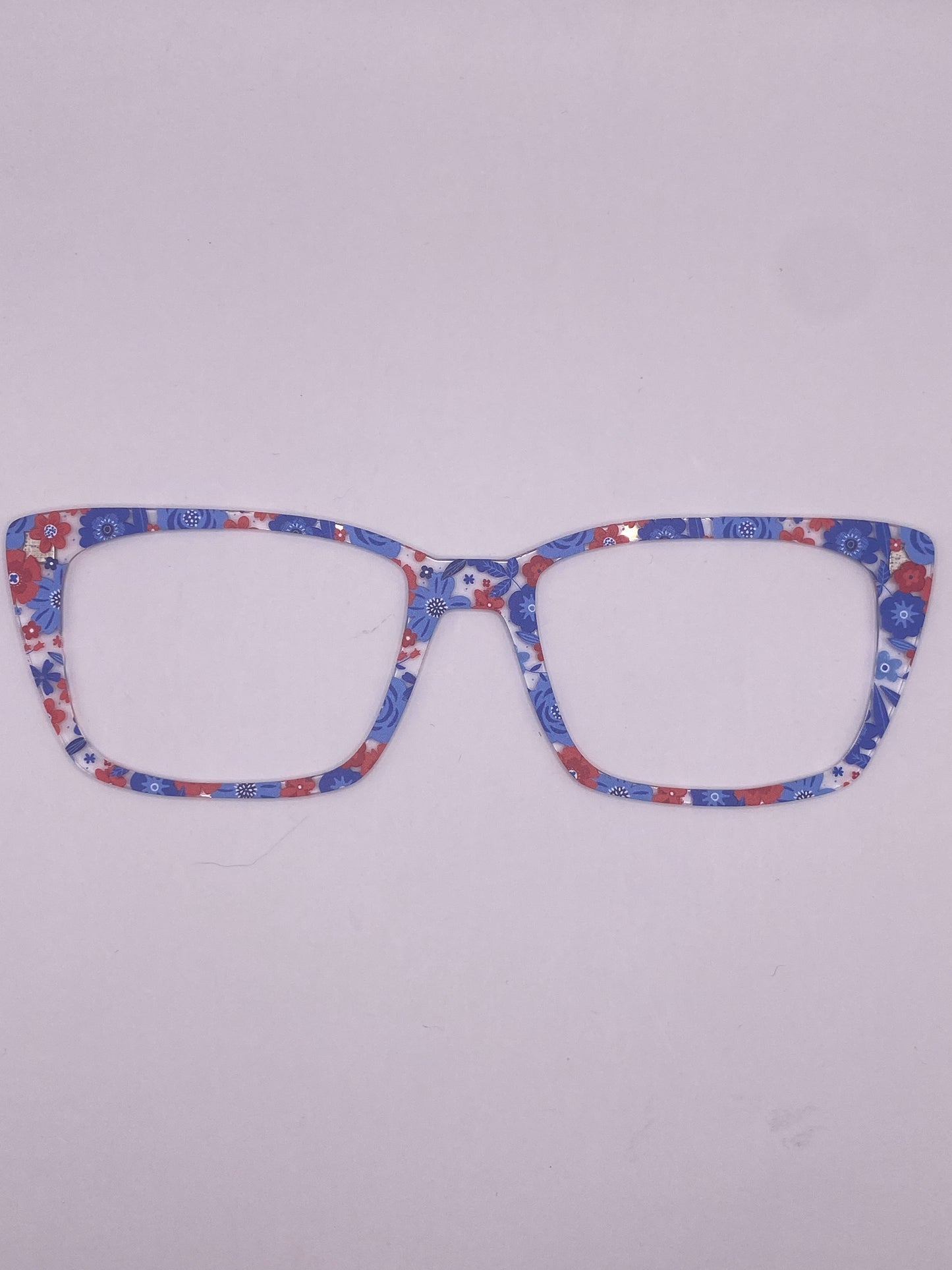 Red & Blue floral topper (clear)