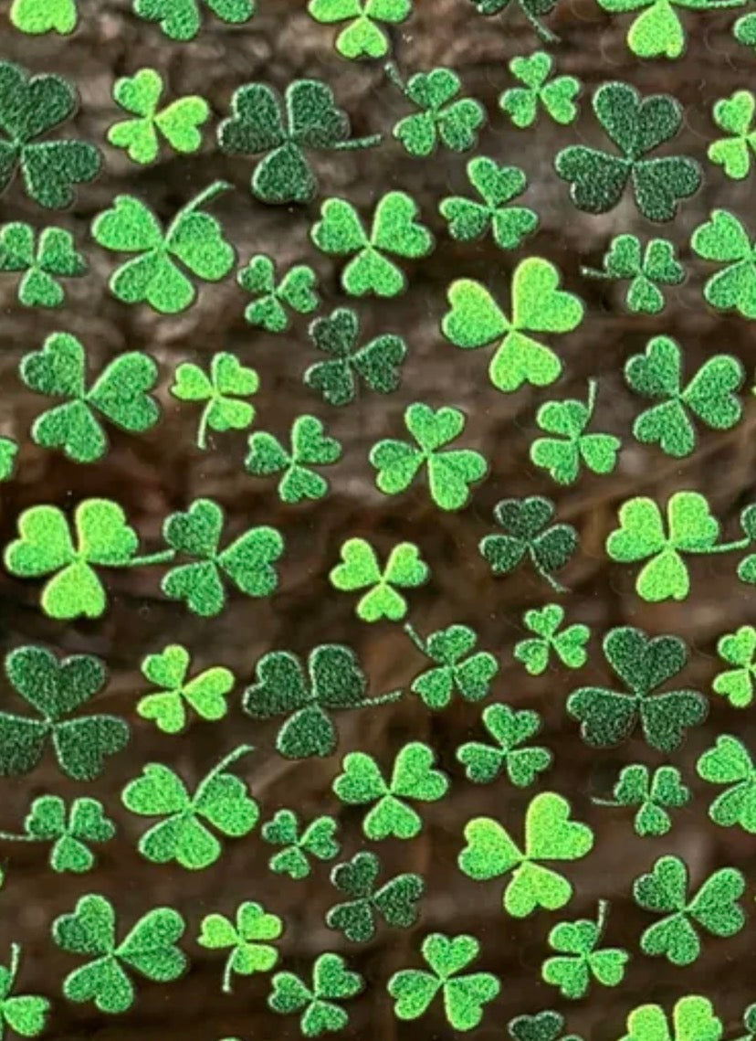 Scattered shamrocks with earrings