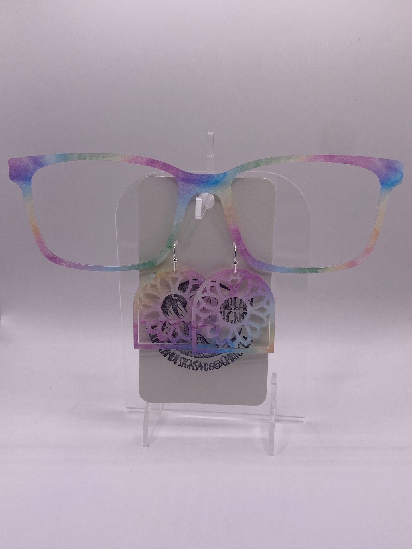 Pastel watercolor topper with earrings