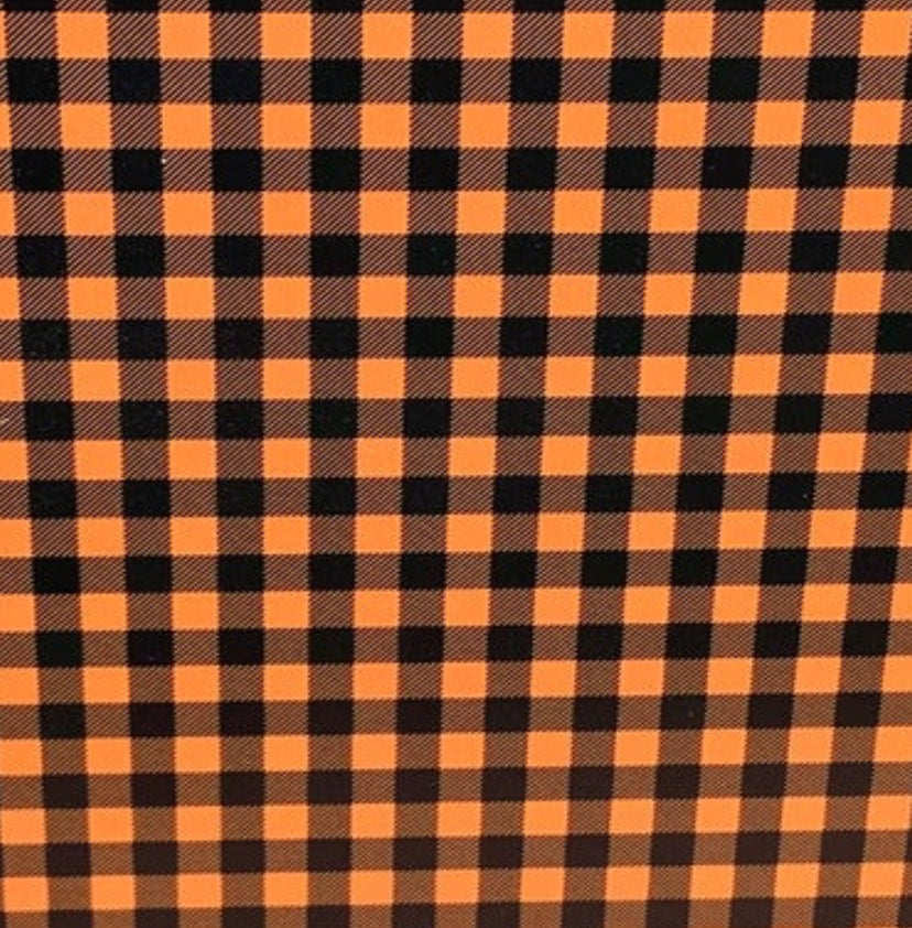 Black & Orange buffalo plaid topper