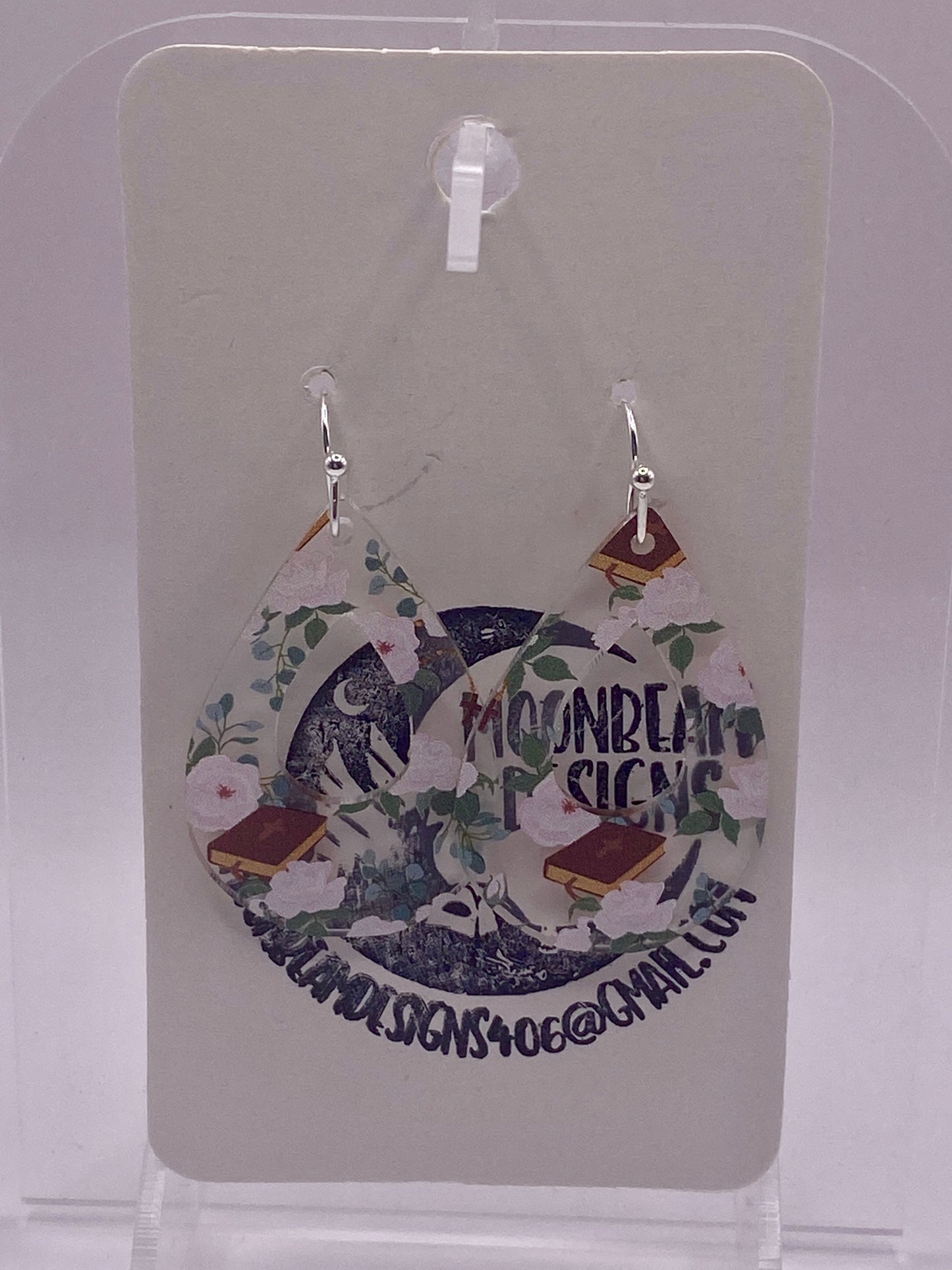 Bibles and flowers earrings