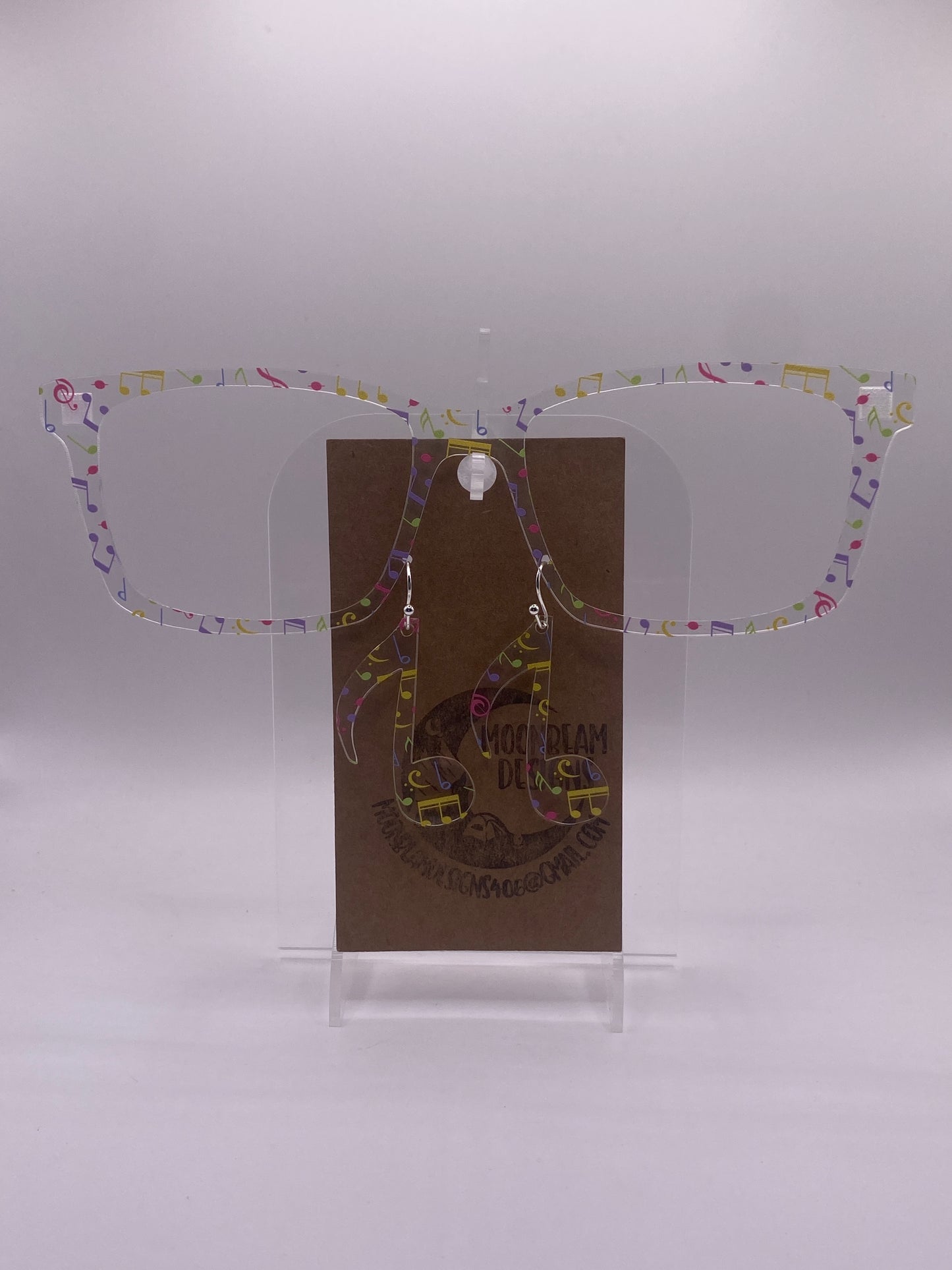 Colorful music Topper With Earrings (clear)