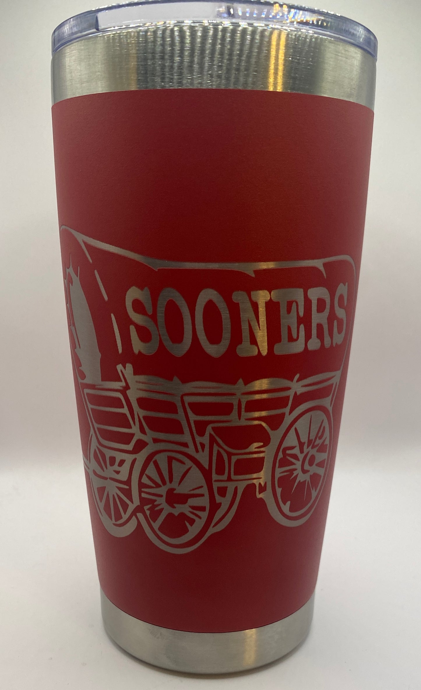Laser engraved 20 oz. Red tumbler
