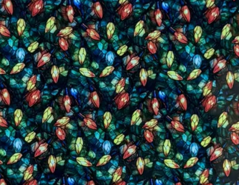 Stained glass Christmas lights topper with earrings