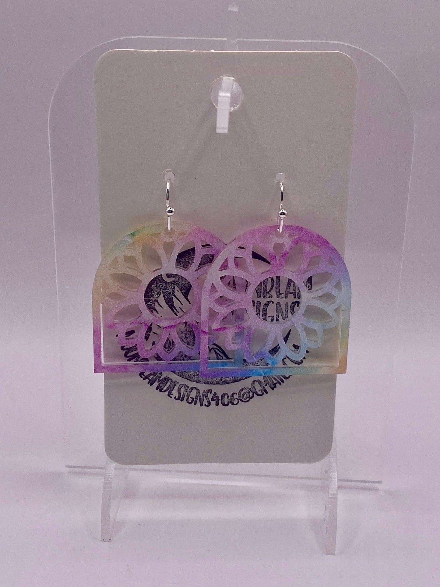 Pastel watercolor earrings