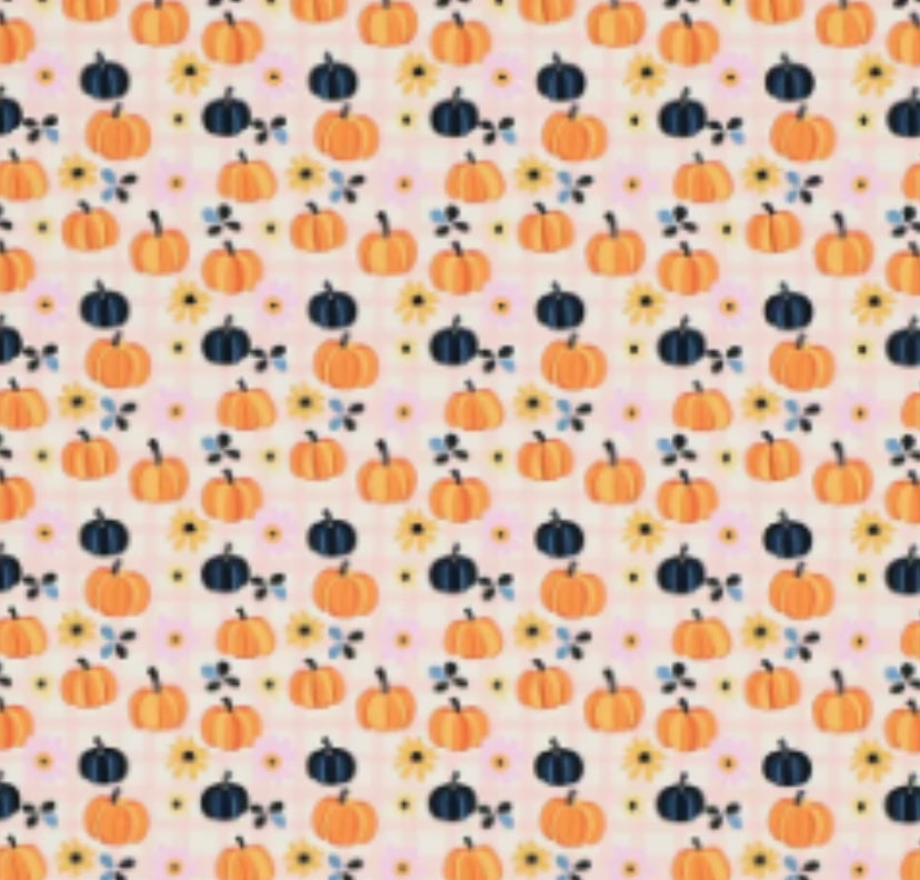 Black & Orange pumpkin plaid topper