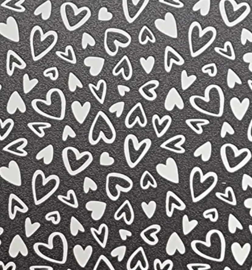 Black & clear hearts topper with earrings