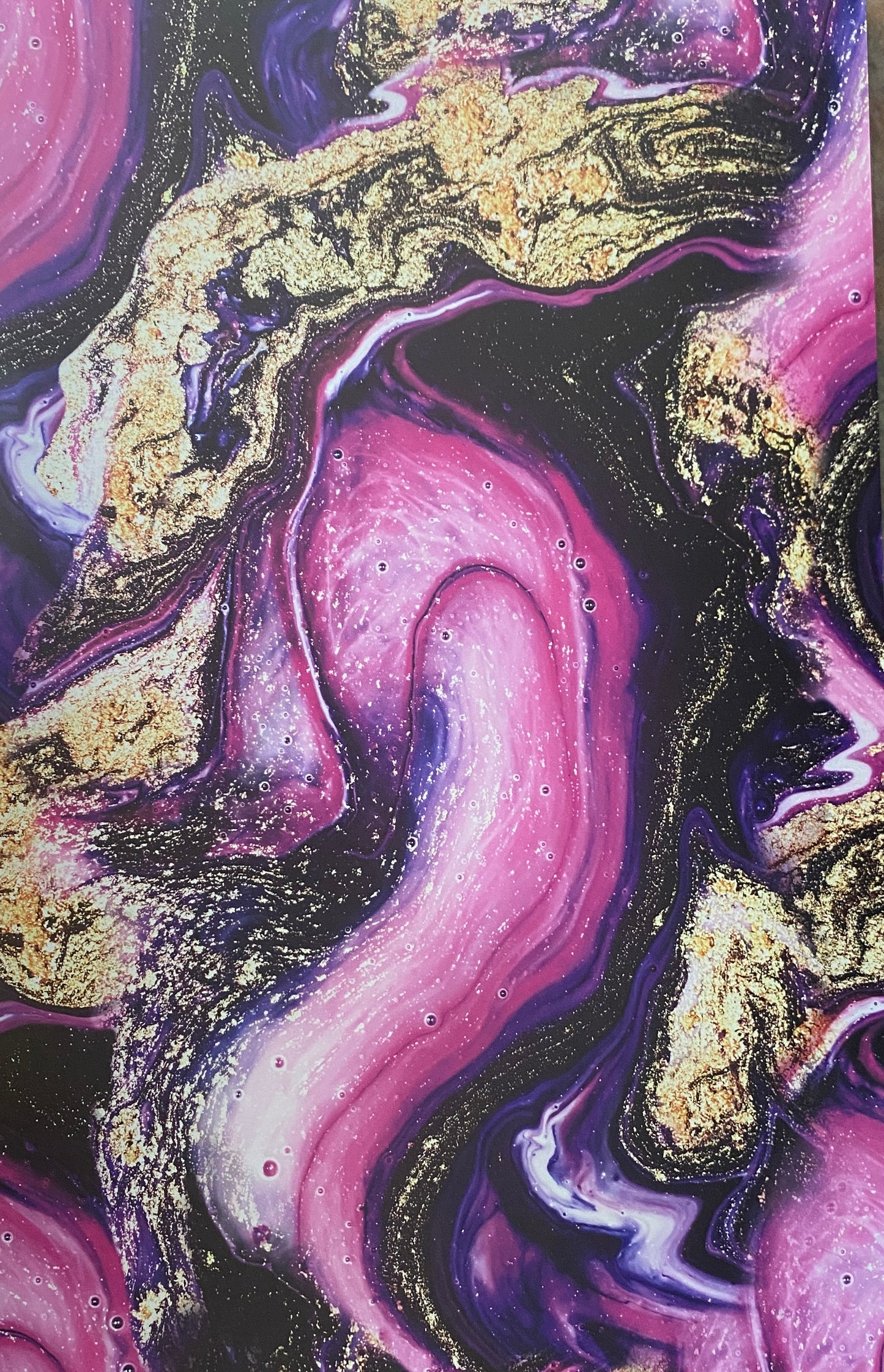Pink & Purple Marble Topper With Earrings