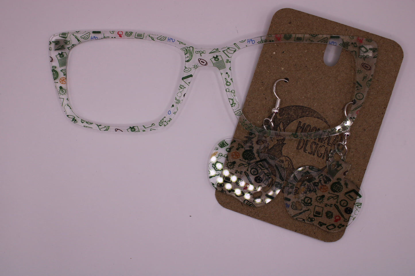 Teacher topper with earrings (clear)