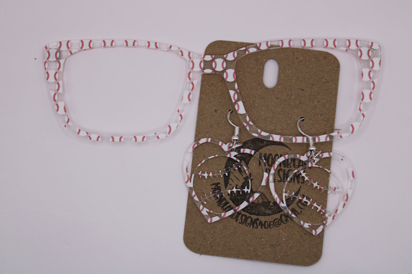 Baseball Topper w/earrings (clear)
