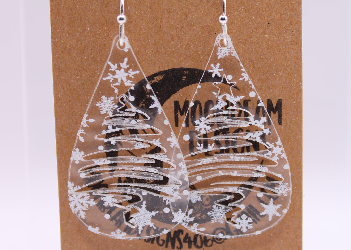 White Snowflake Earrings