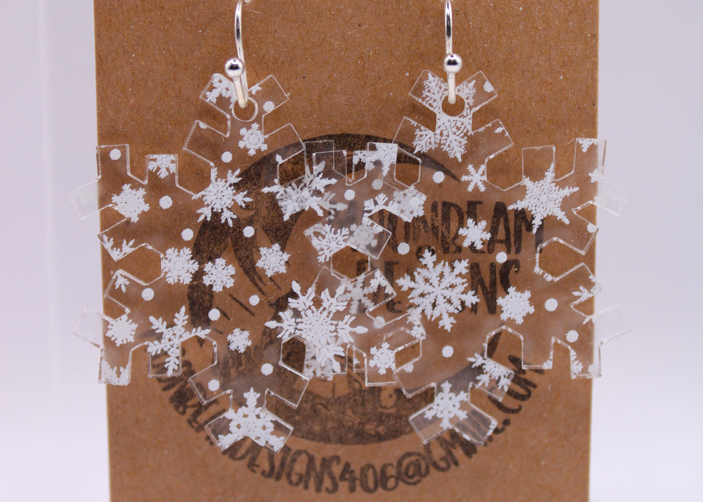 White Snowflake Earrings