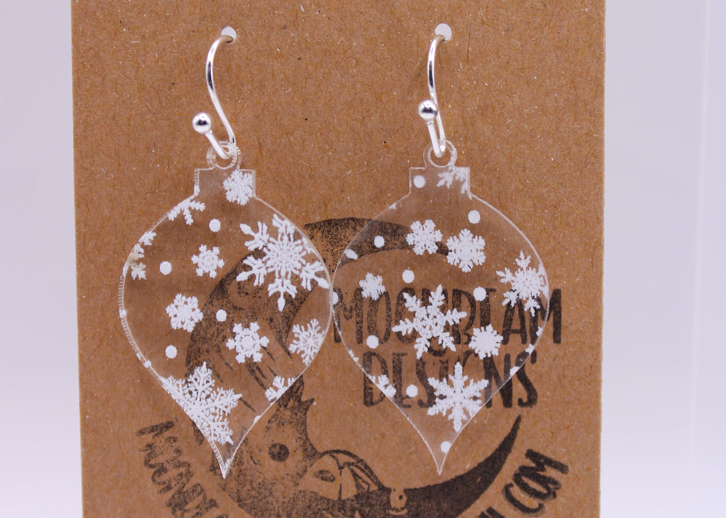 White Snowflake Earrings