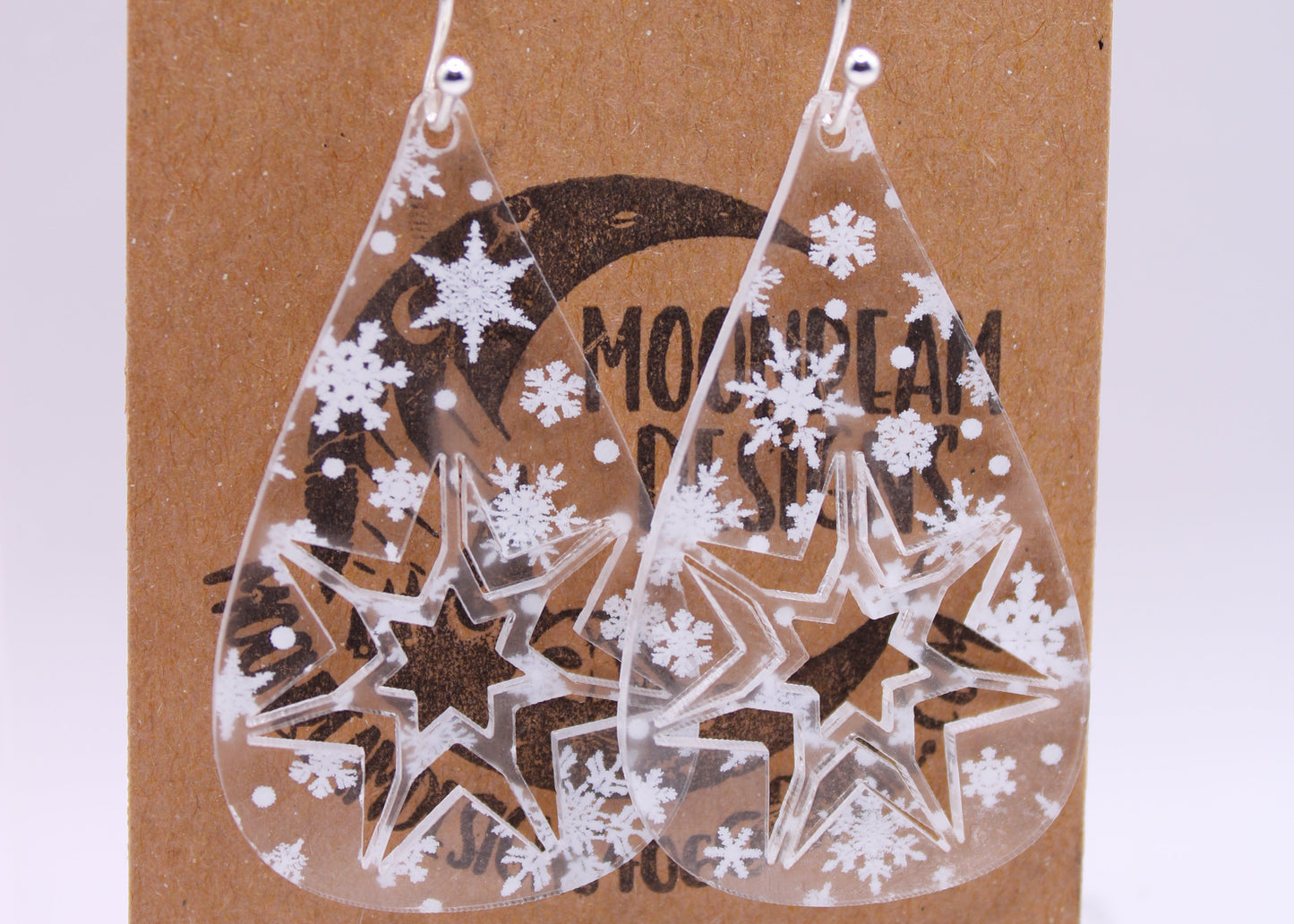 White Snowflake Earrings