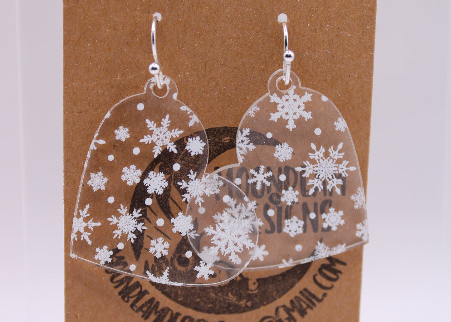White Snowflake Earrings