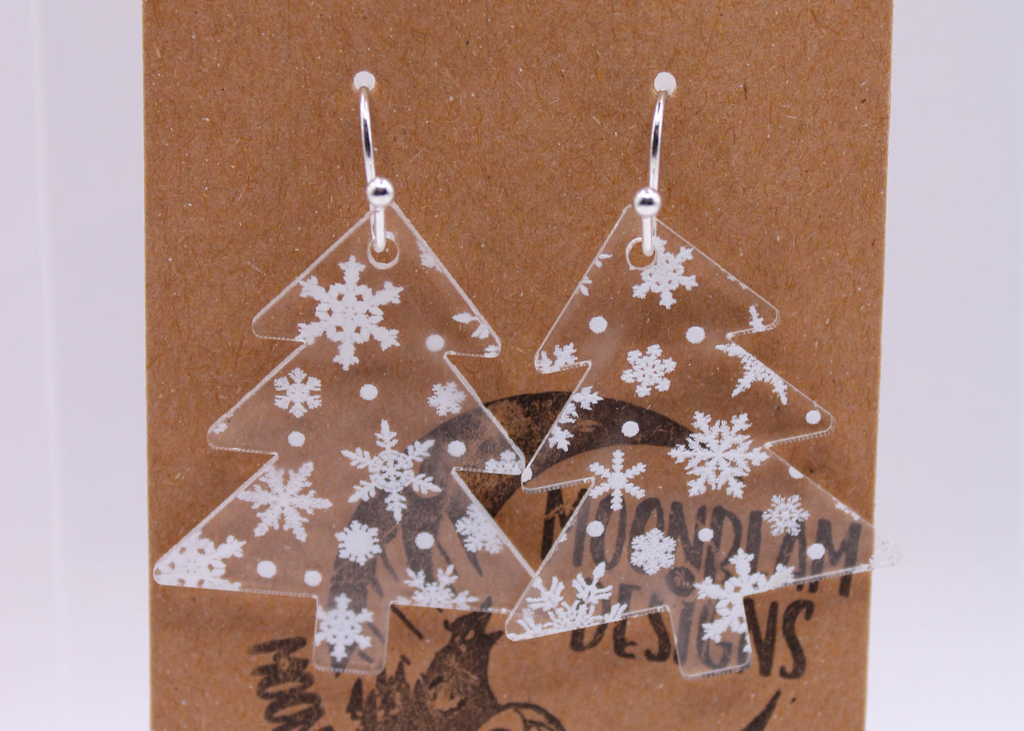 White Snowflake Earrings