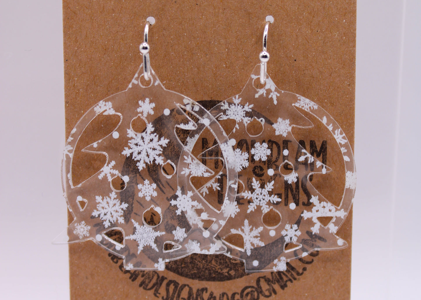 White Snowflake Earrings