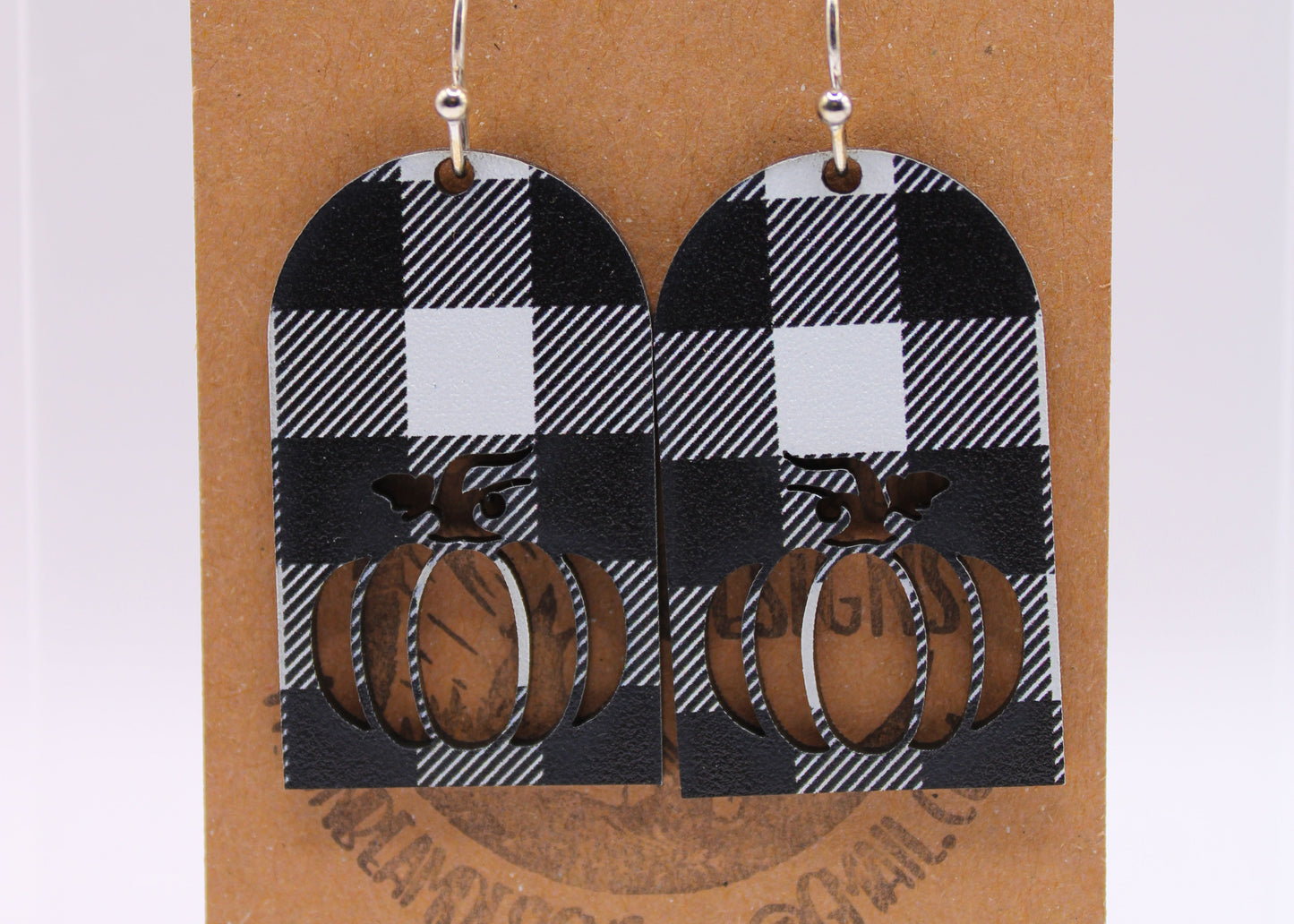 Black & white buffalo plaid Earrings