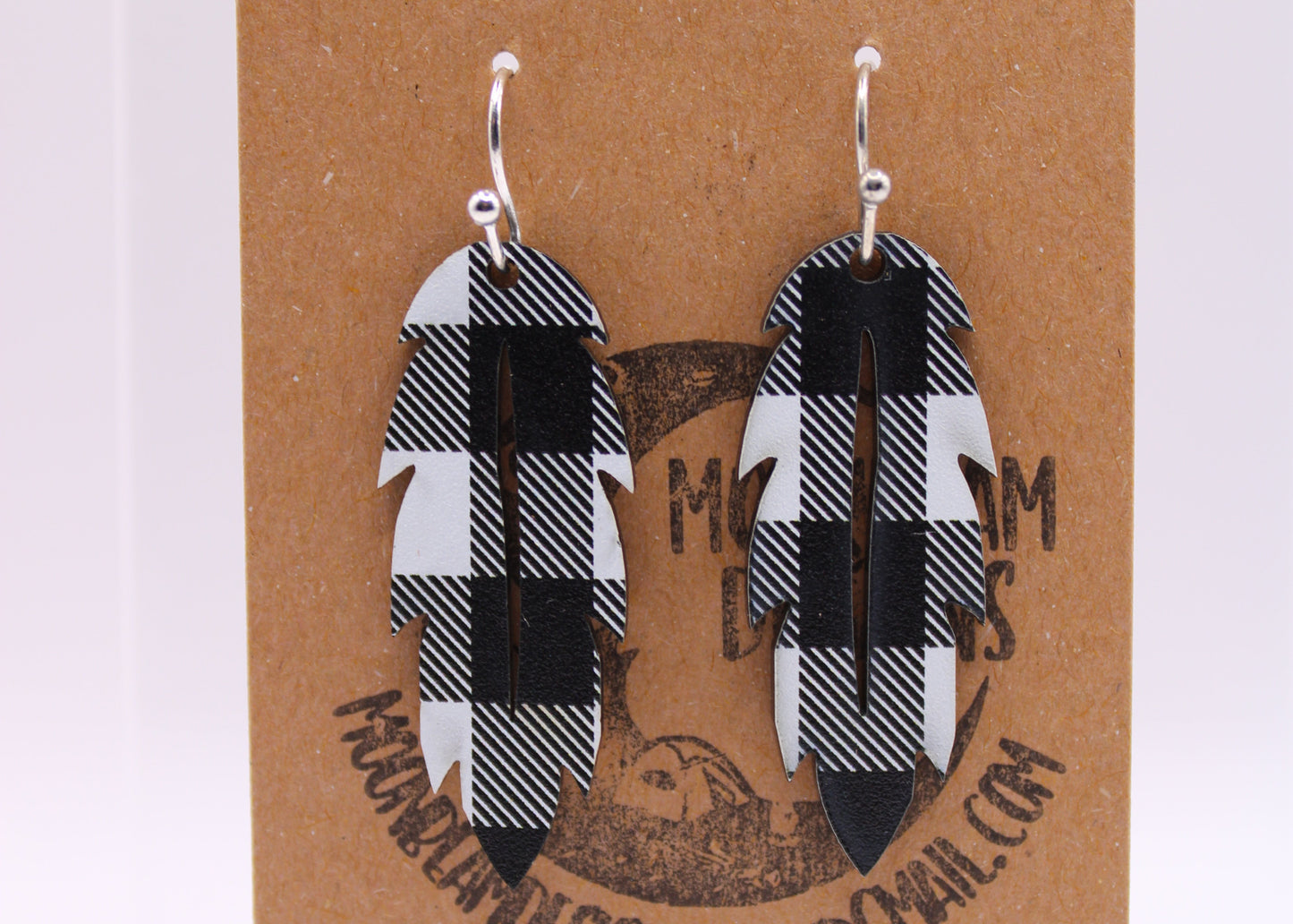 Black & white buffalo plaid Earrings