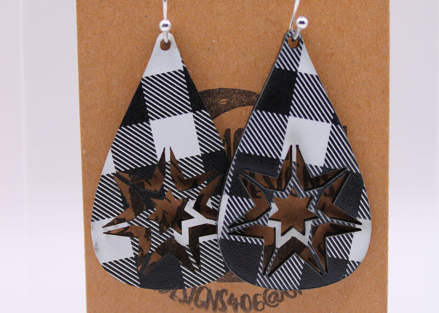 Black & white buffalo plaid Earrings