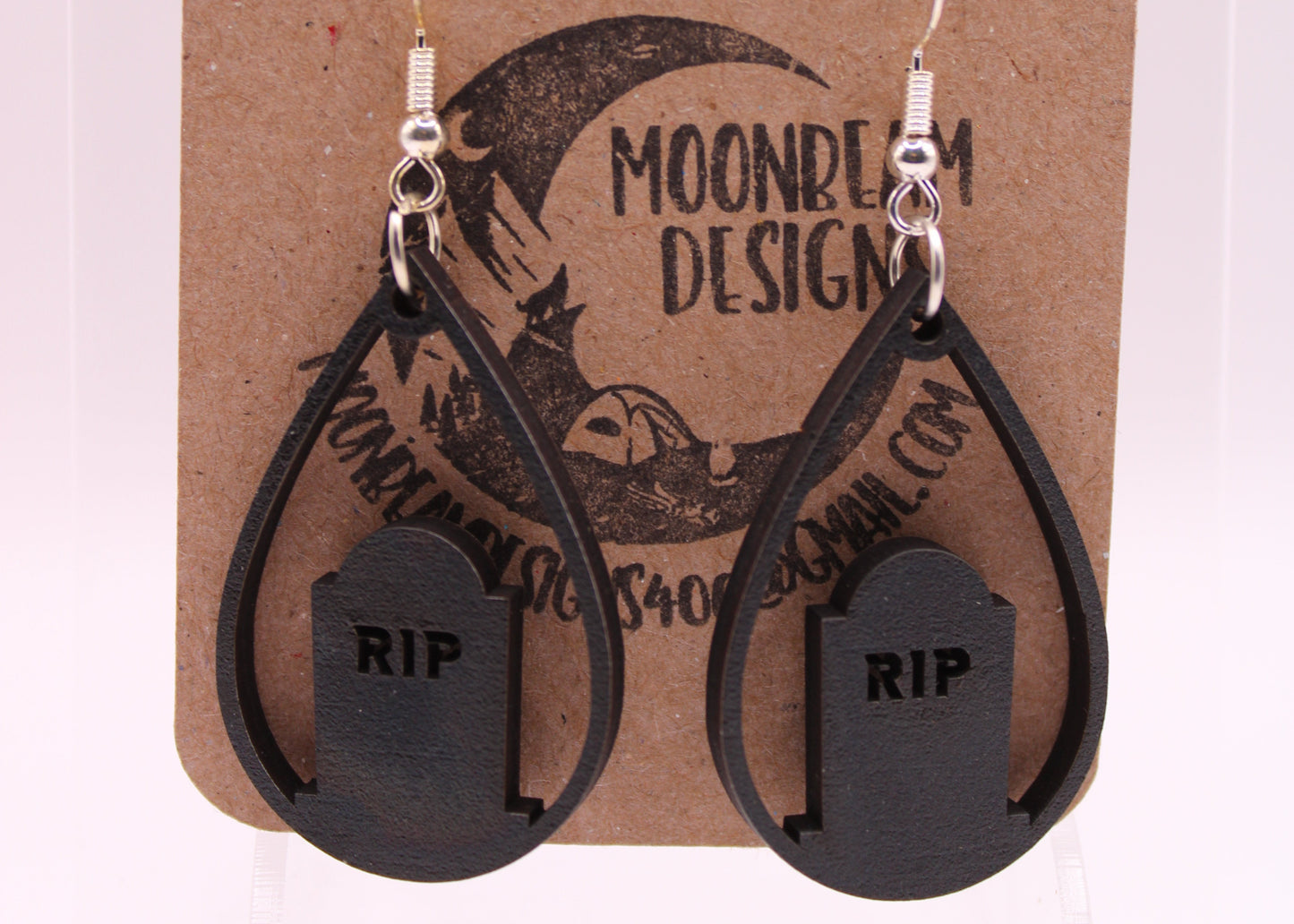 Black RIP Earrings