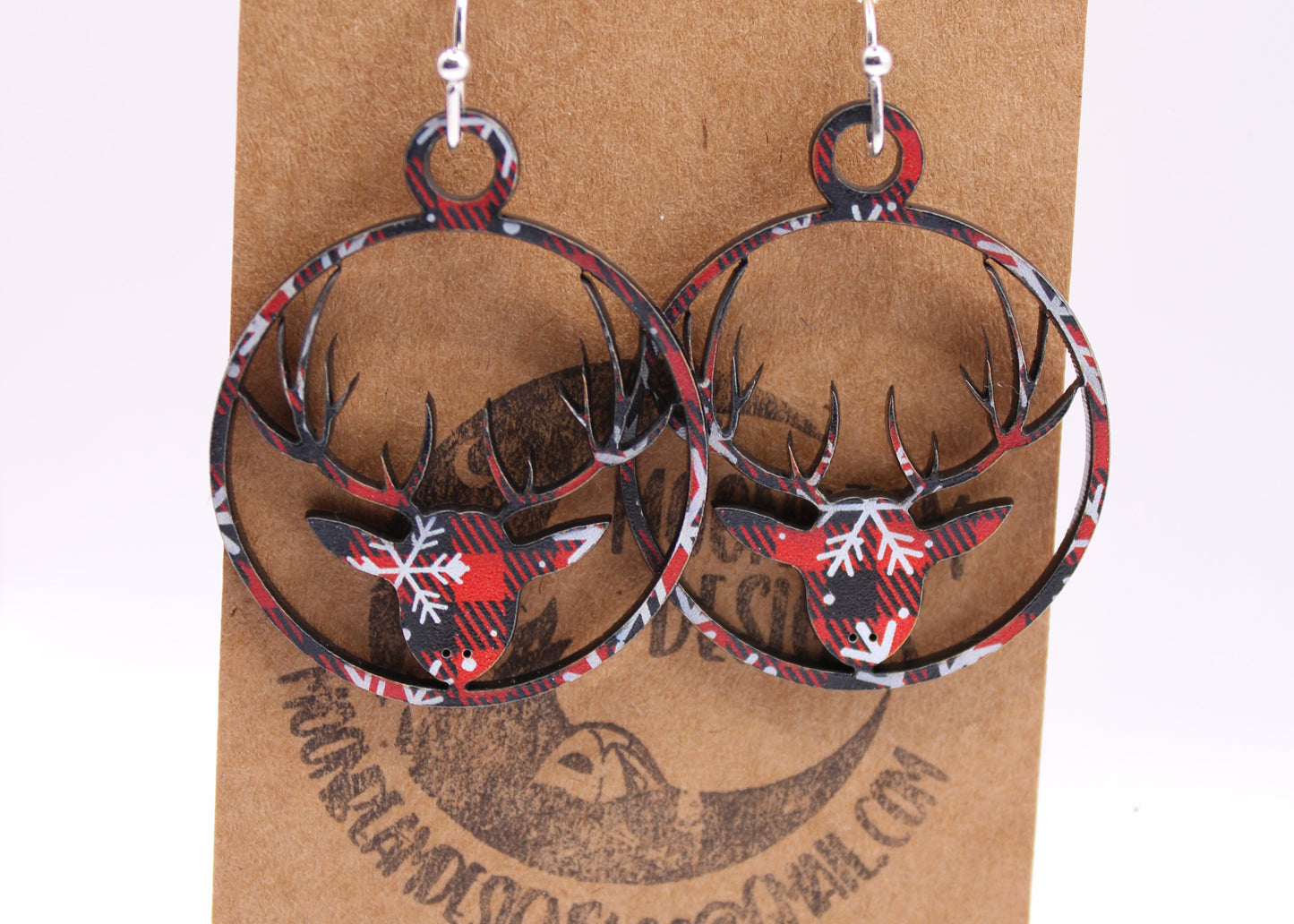 Buffalo Plaid with Snowflakes Earrings