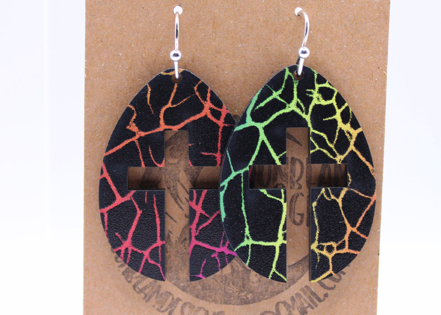 Rainbow Crackle Earrings
