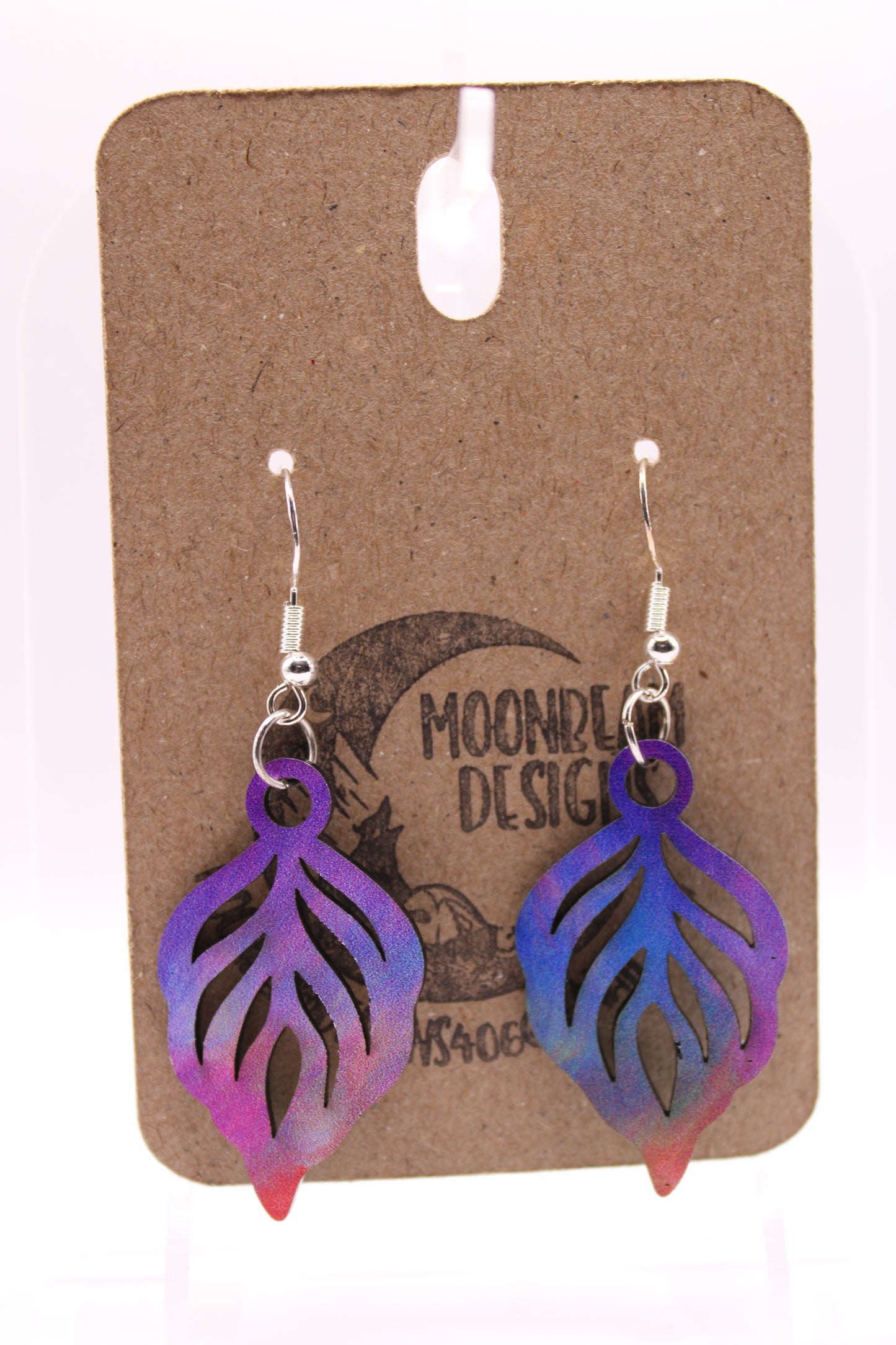 Purple and teal ink Earrings