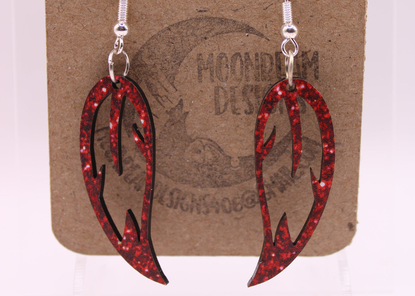 Red Glitter Earrings