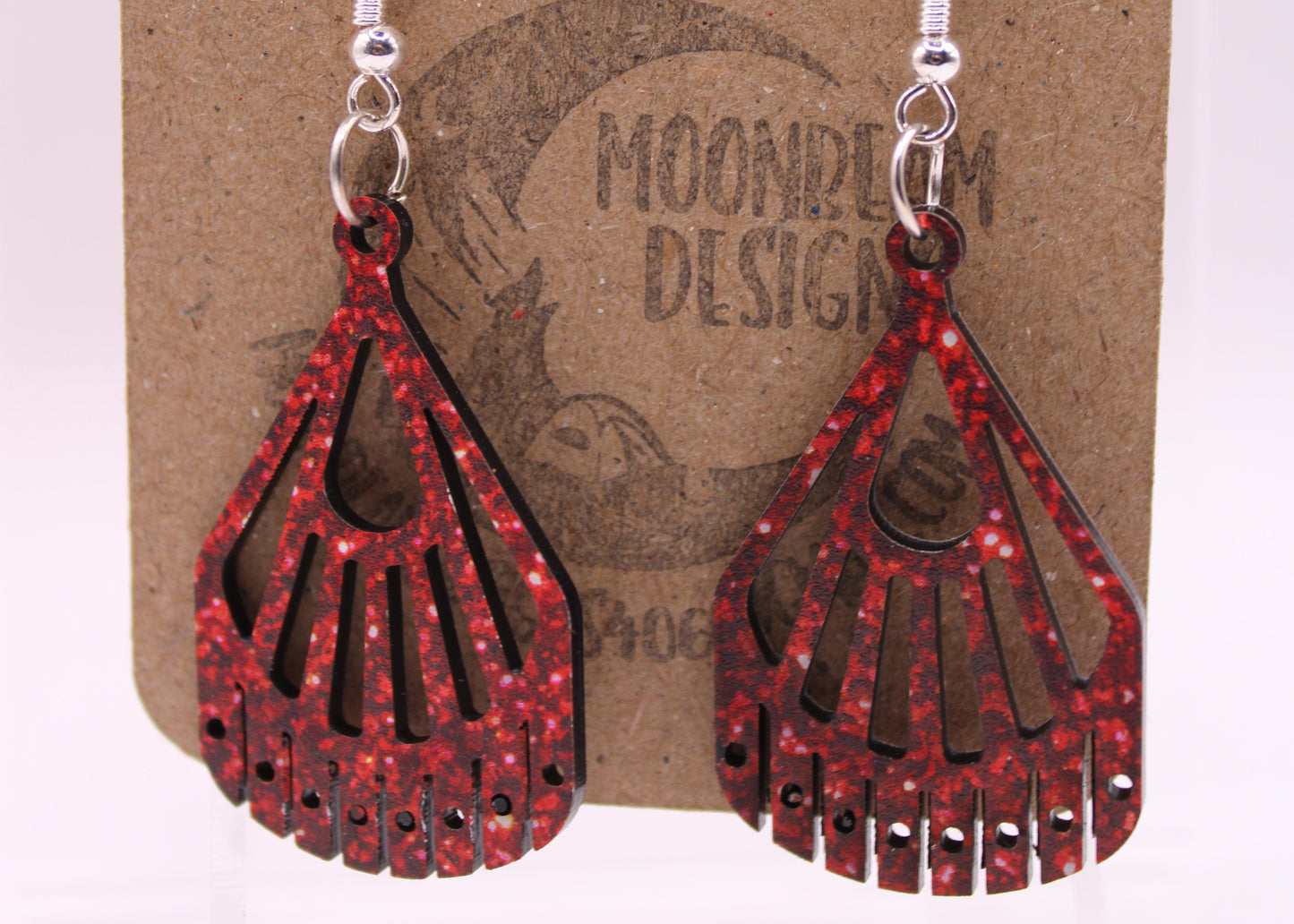 Red Glitter Earrings