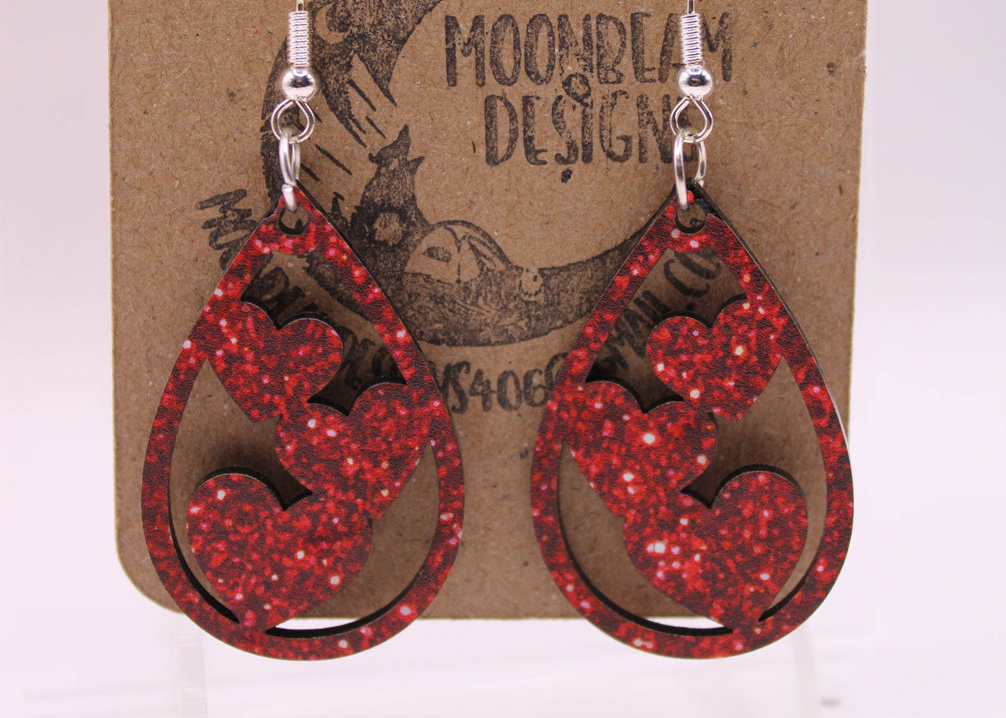 Red Glitter Earrings