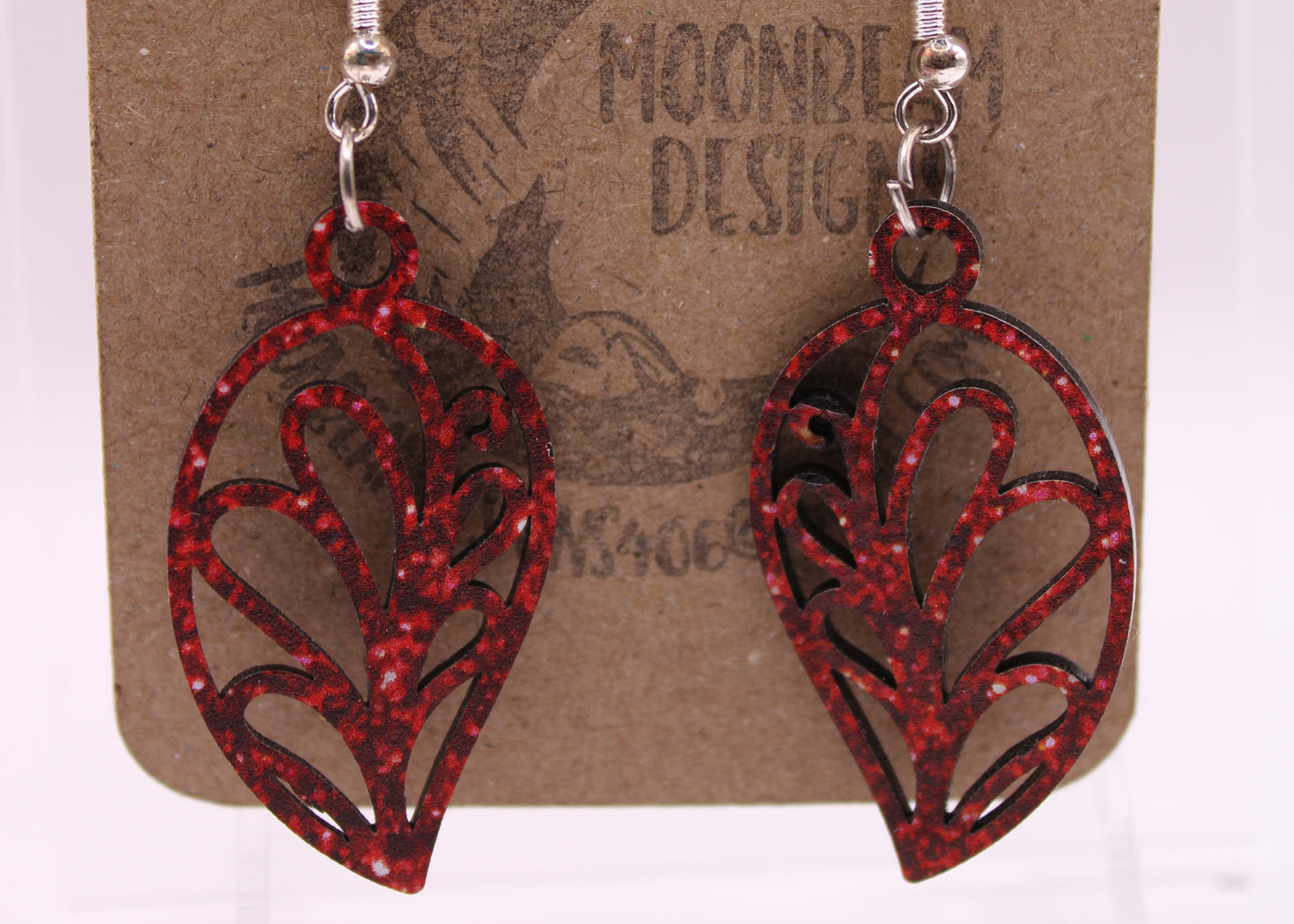 Red Glitter Earrings