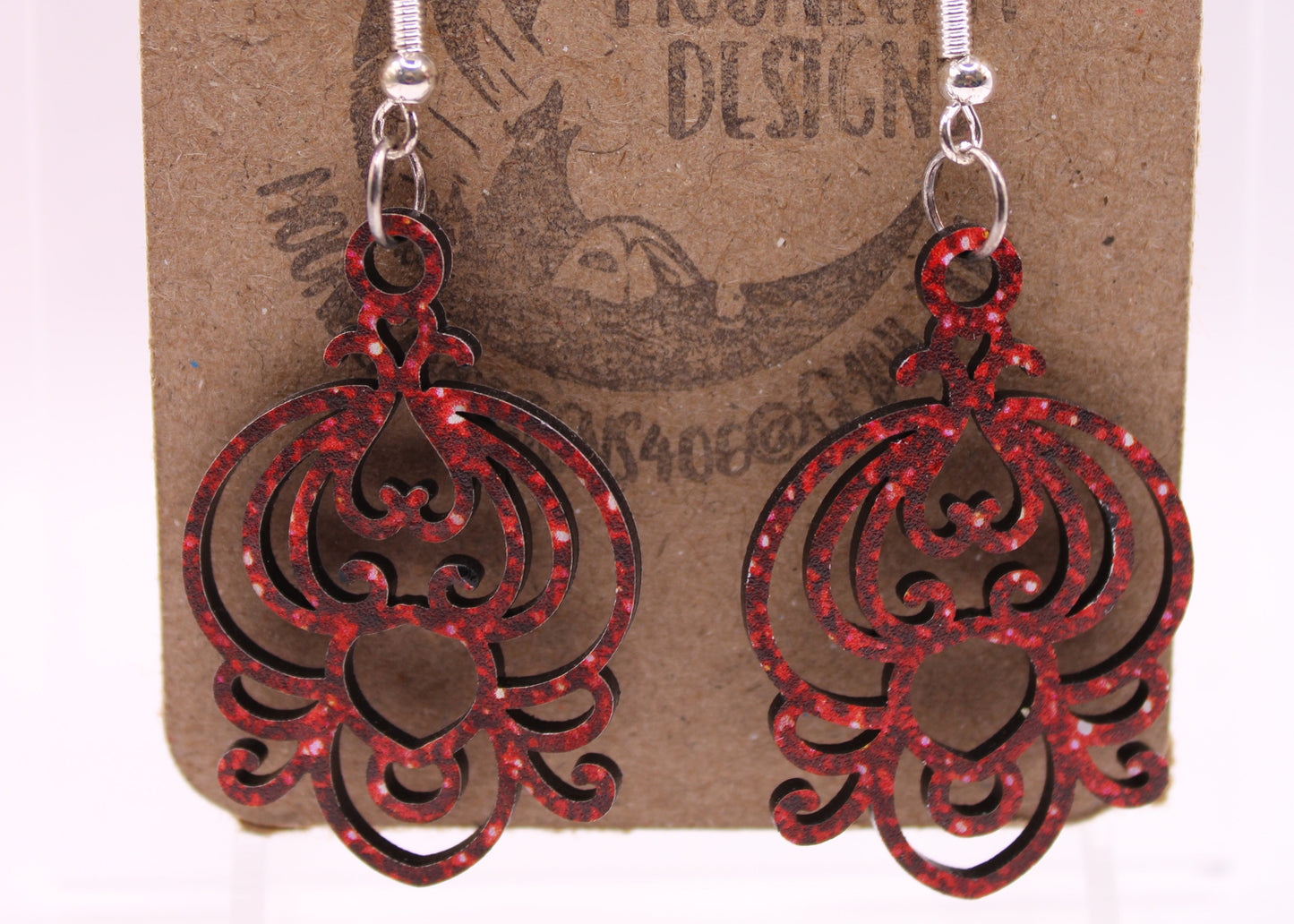 Red Glitter Earrings