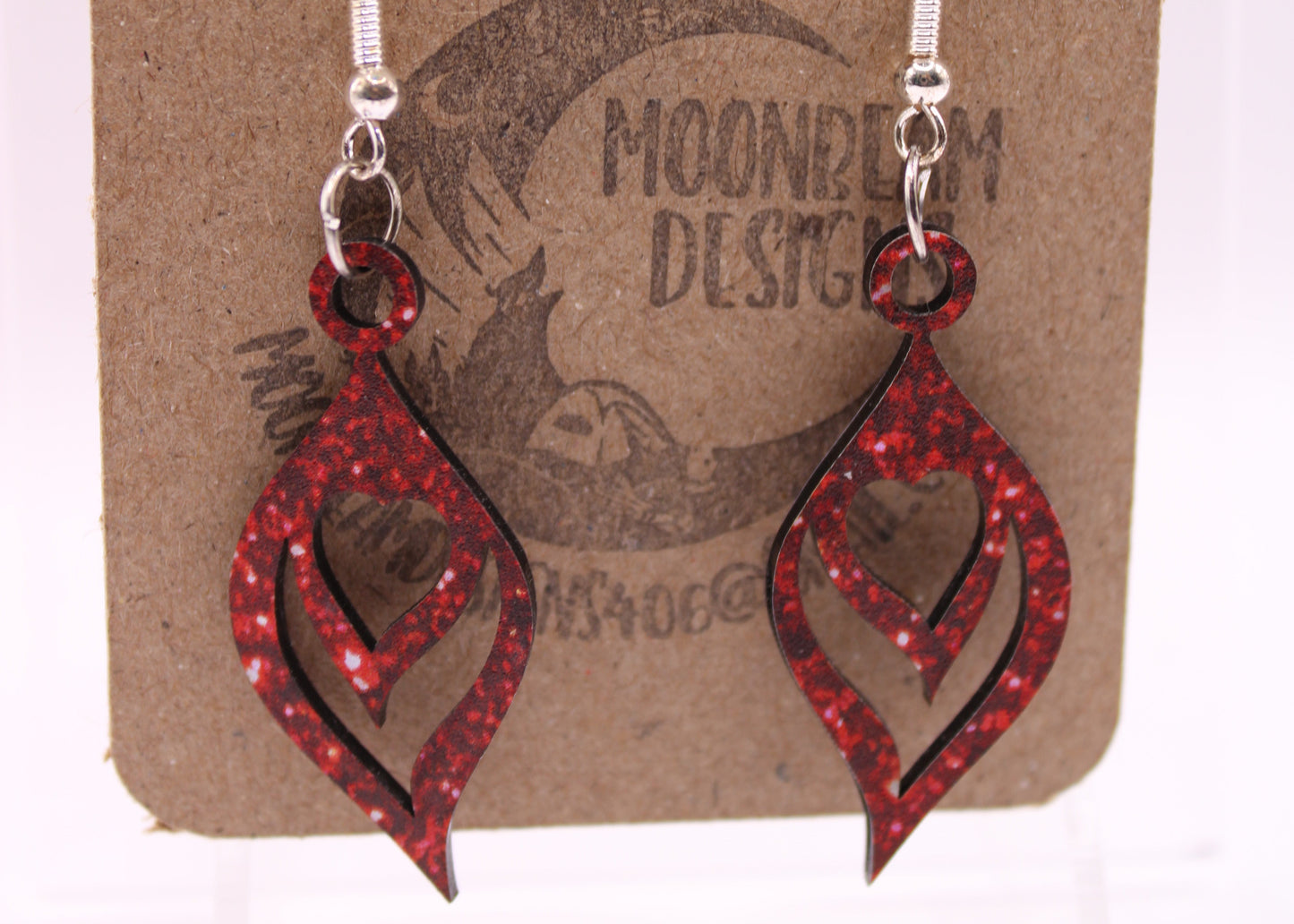Red Glitter Earrings