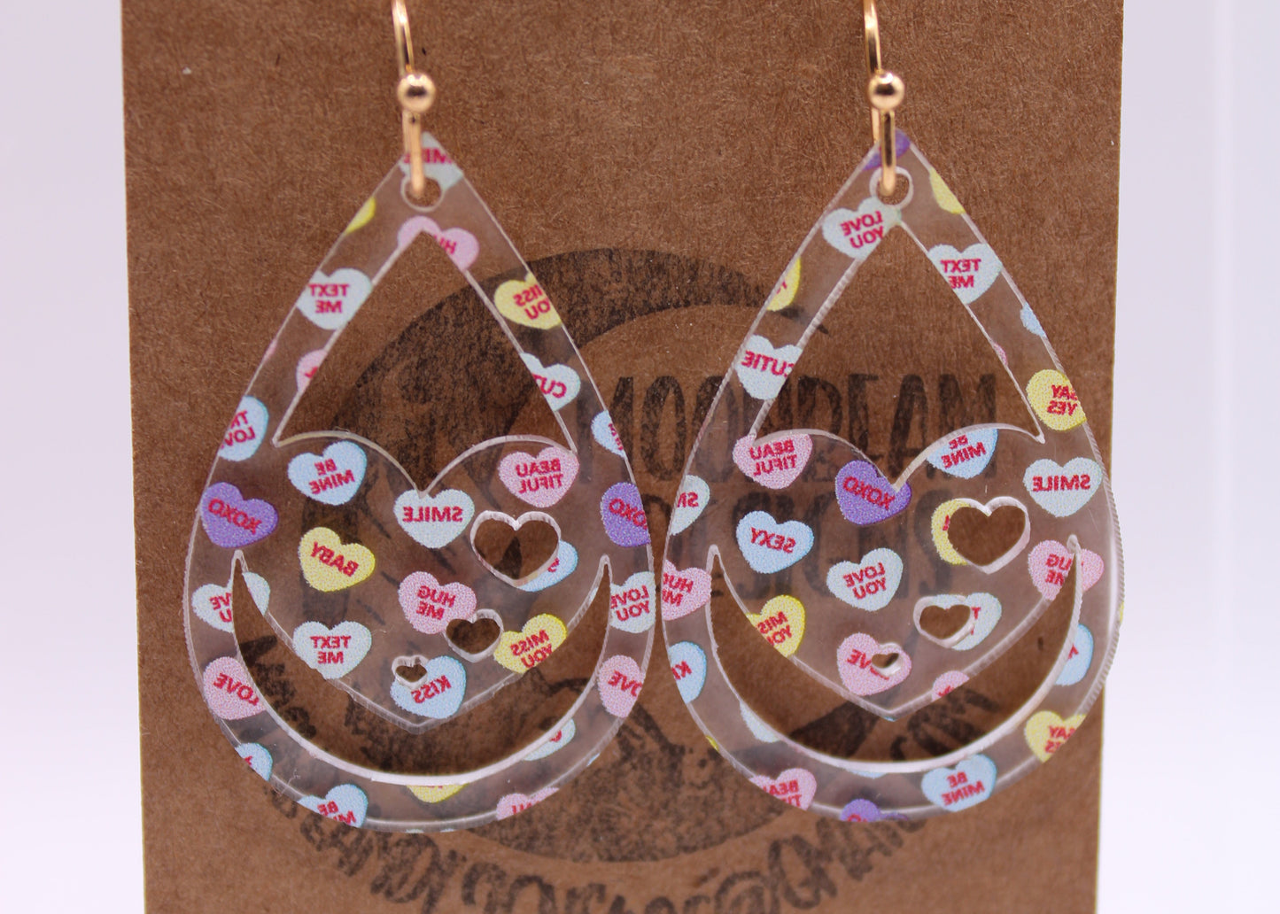Conversation hearts (Clear) Earrings