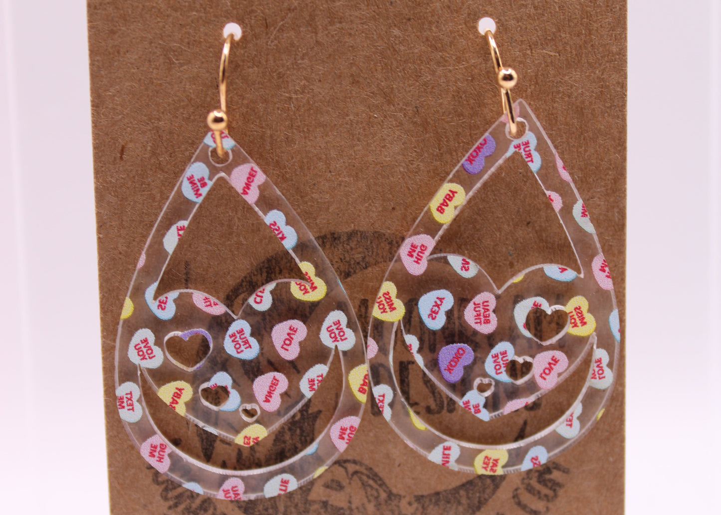 Conversation hearts (Clear) Earrings
