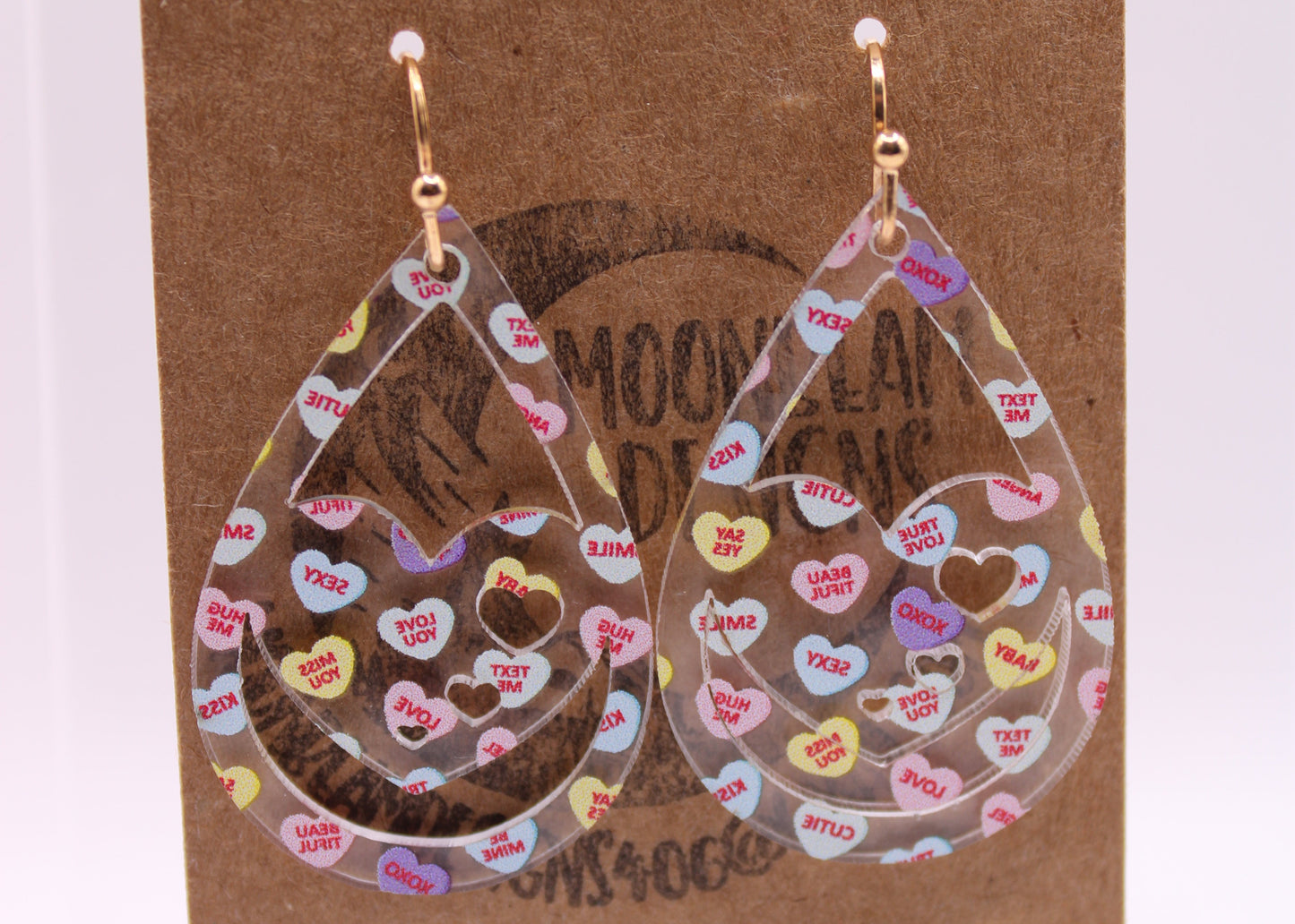Conversation hearts (Clear) Earrings