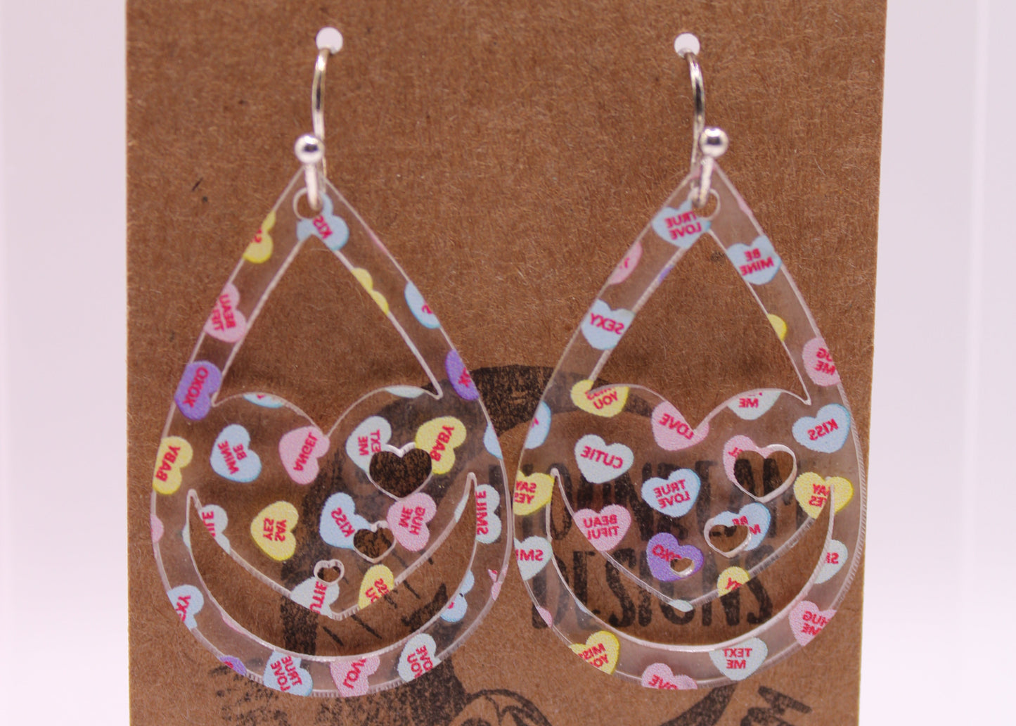 Conversation hearts (Clear) Earrings