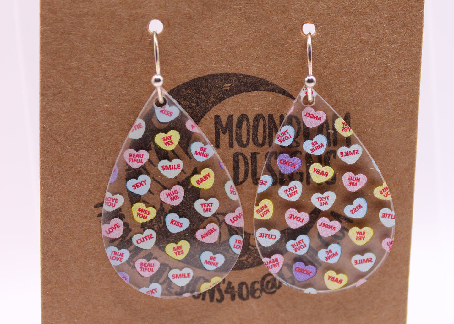Conversation hearts (Clear) Earrings