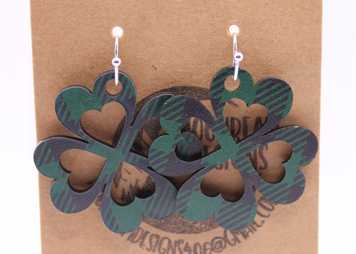Green Buffalo Plaid Earrings