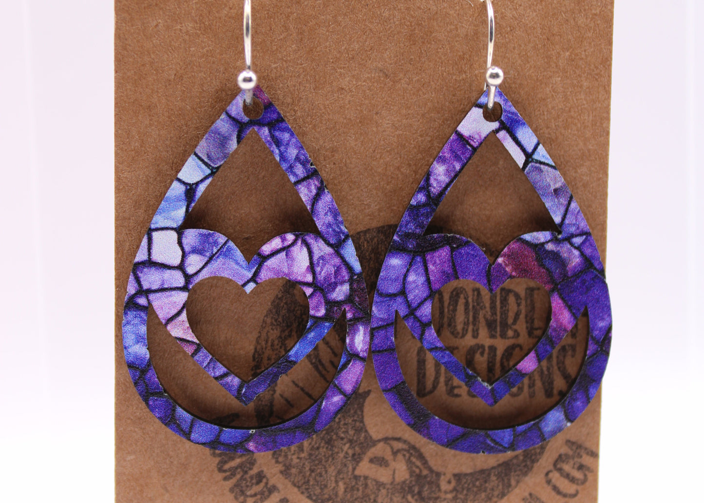 Purple Stained Glass Earrings