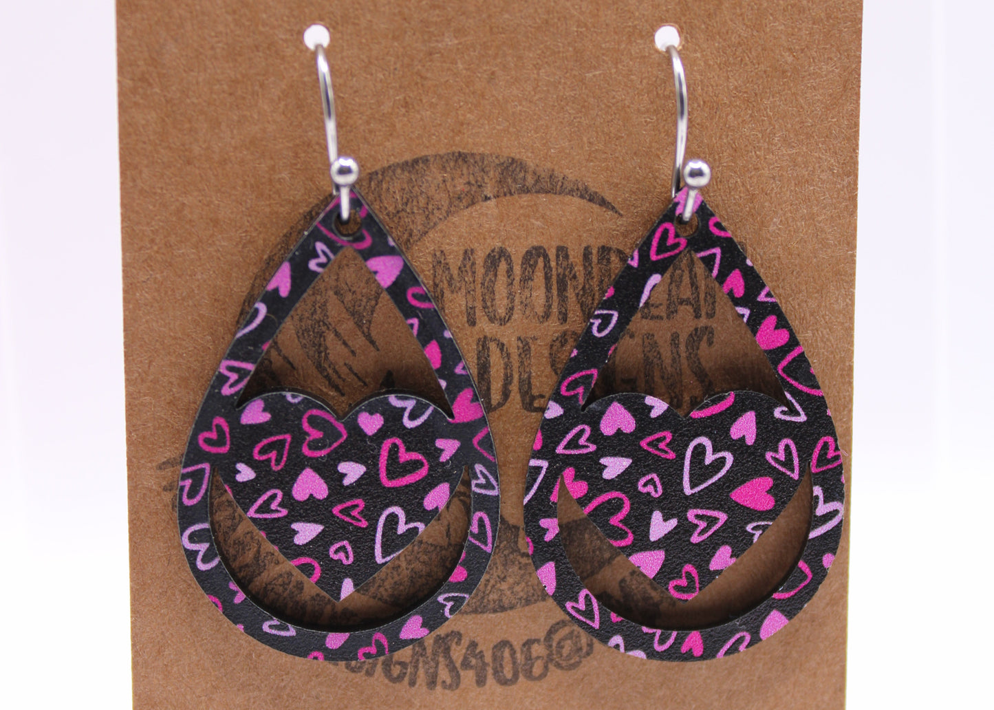 Hot Pink Hearts Earrings