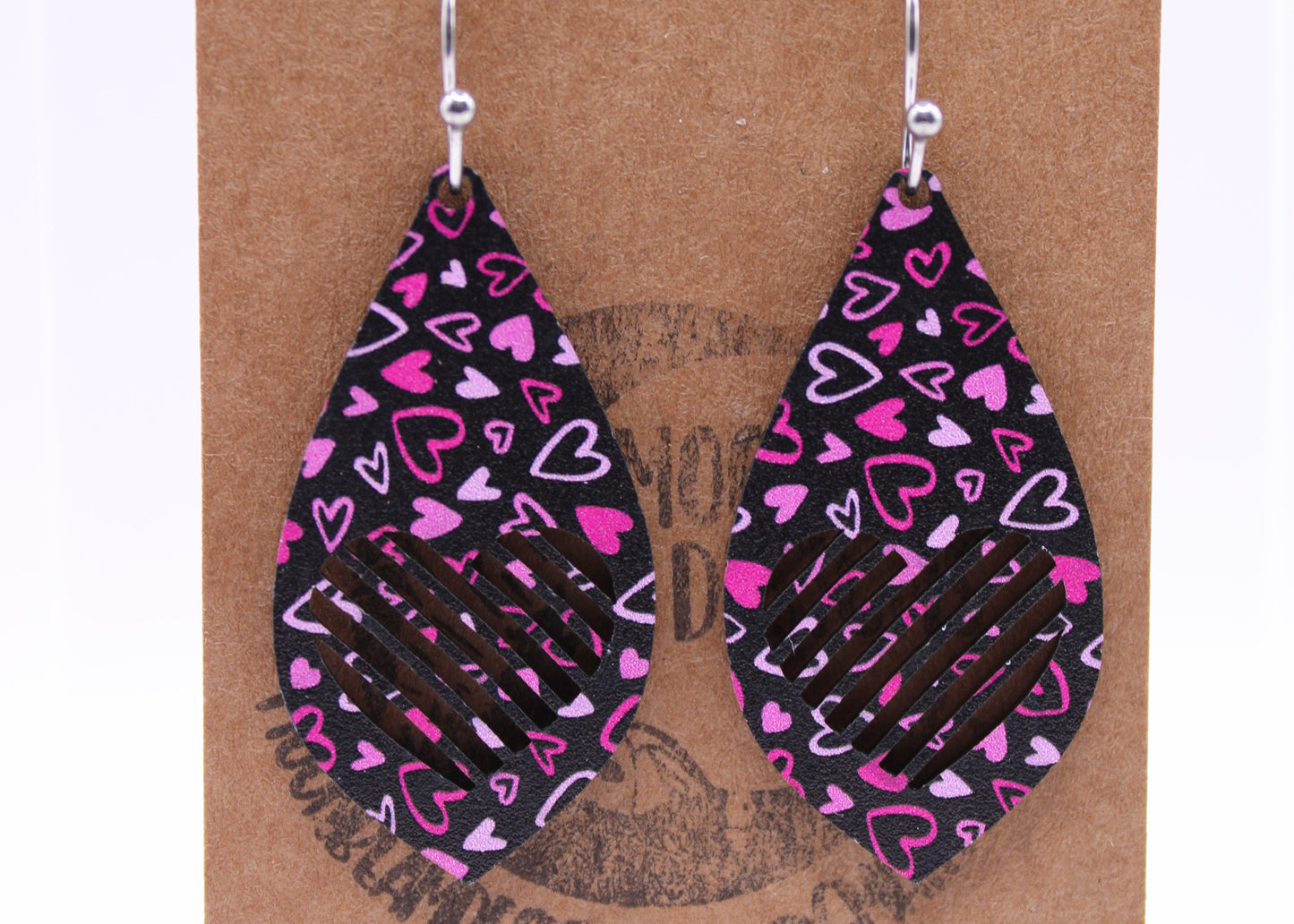 Hot Pink Hearts Earrings