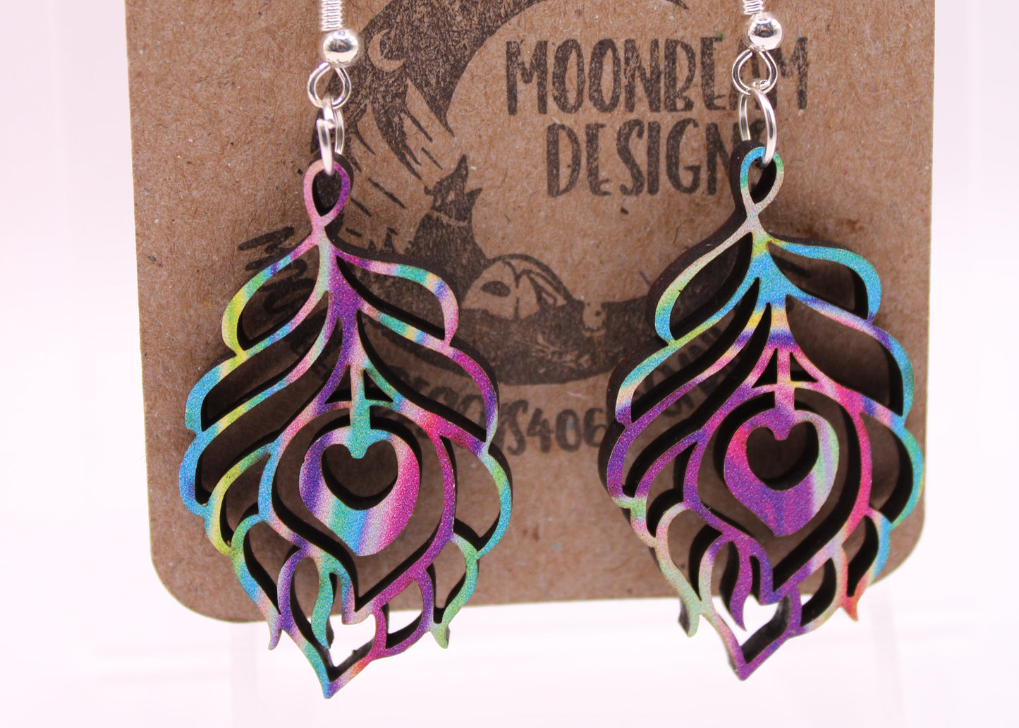 Melting Swirl Feather Earrings