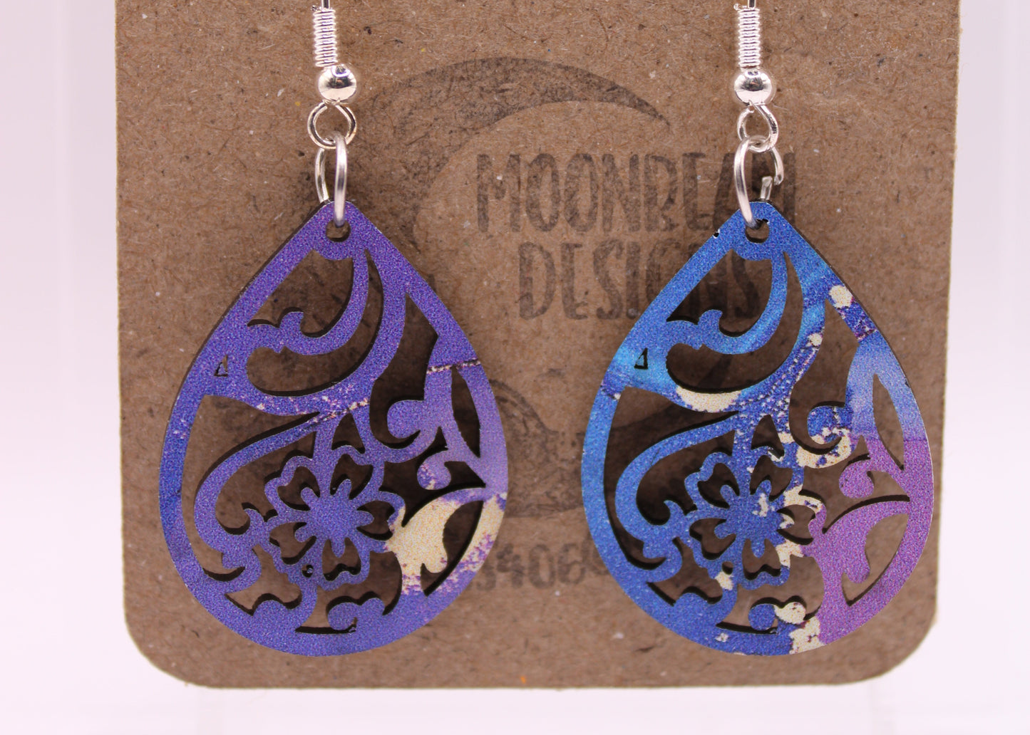 Blue and Purple Swirl Earrings